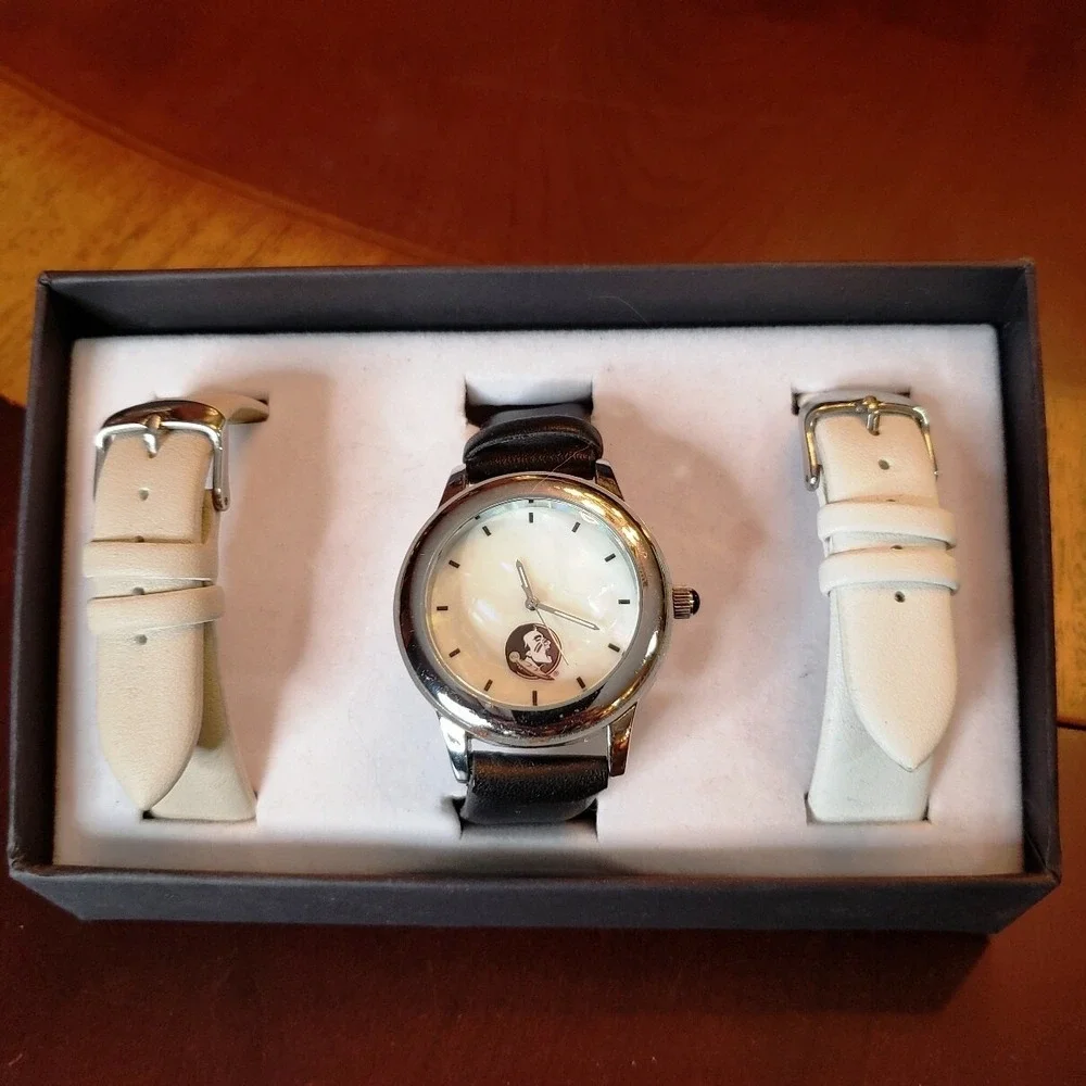 Indian Head Wristwatch (2 additional bands) - New Florida Seminoles